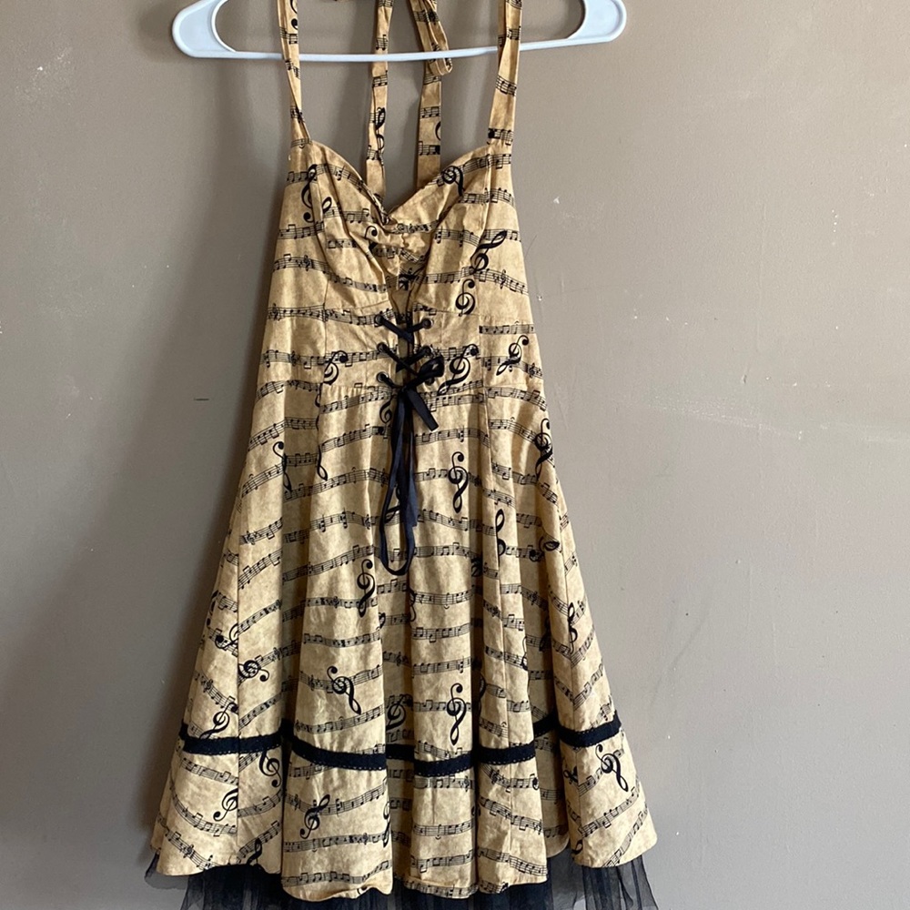 Music note dress, corset top